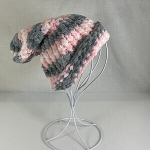 NWT Handmade Chunky Knitted Multicolor Textured Kid/Teen Slouchy Beanie
